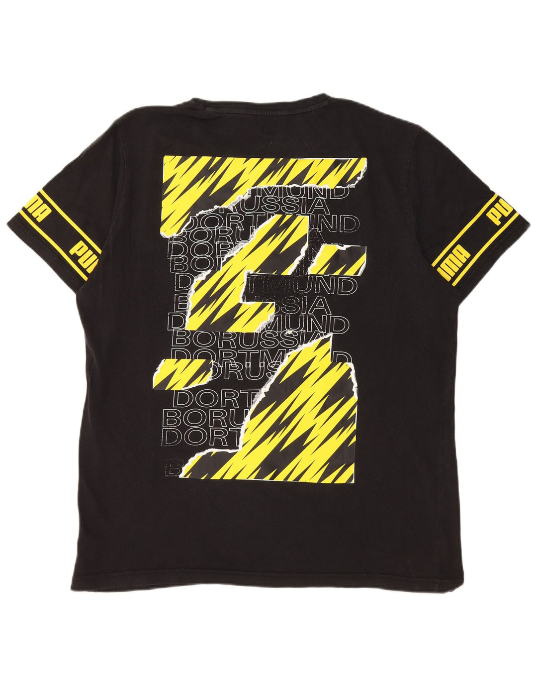 Męska koszulka z grafiką Puma BVB Dortmund, XL, czarna, bawełniana