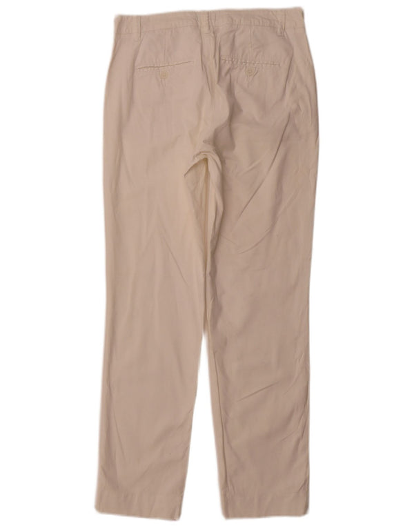 Spodnie damskie BENETTON Straight Chino UK 10 Small W28 L28 Biała bawełna