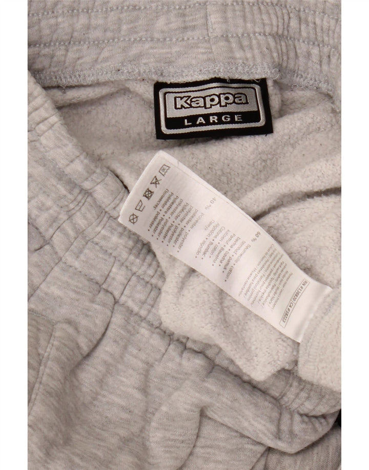 Męskie spodnie dresowe Kappa z grafiką, duże, szare, bawełniane