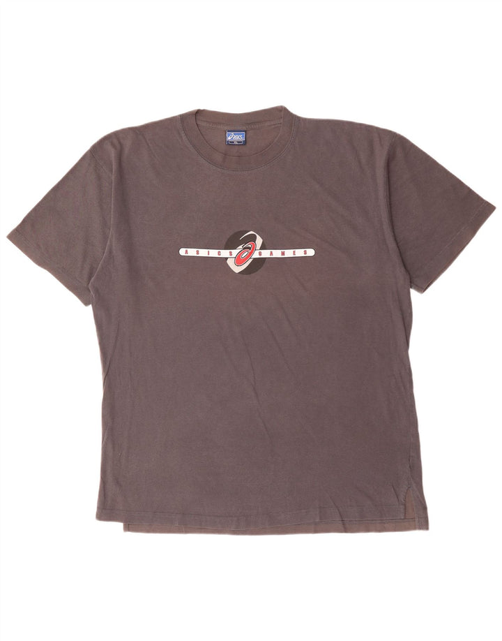 Męska koszulka z grafiką Asics, góra XL, szara bawełna