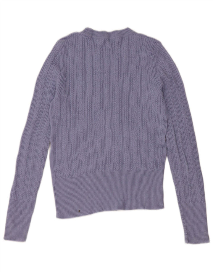 Marks & Spencer Damski sweter z okrągłym dekoltem UK 8 Small Blue Viscose