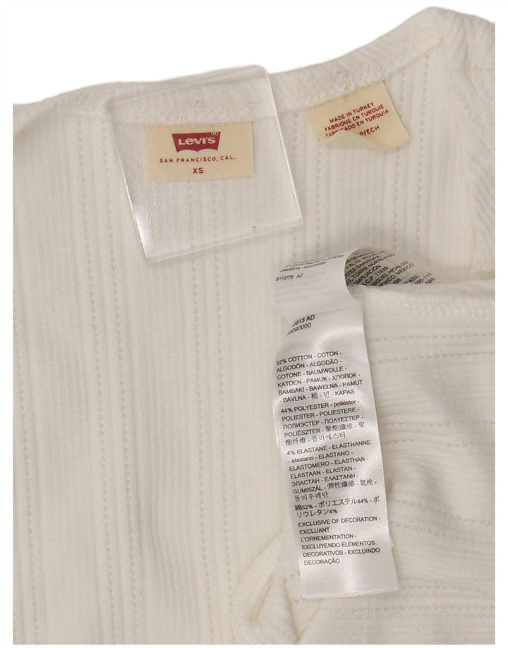 Damska bluzka koszulowa Levi's Crop Wrap UK 4 XS Biała bawełna