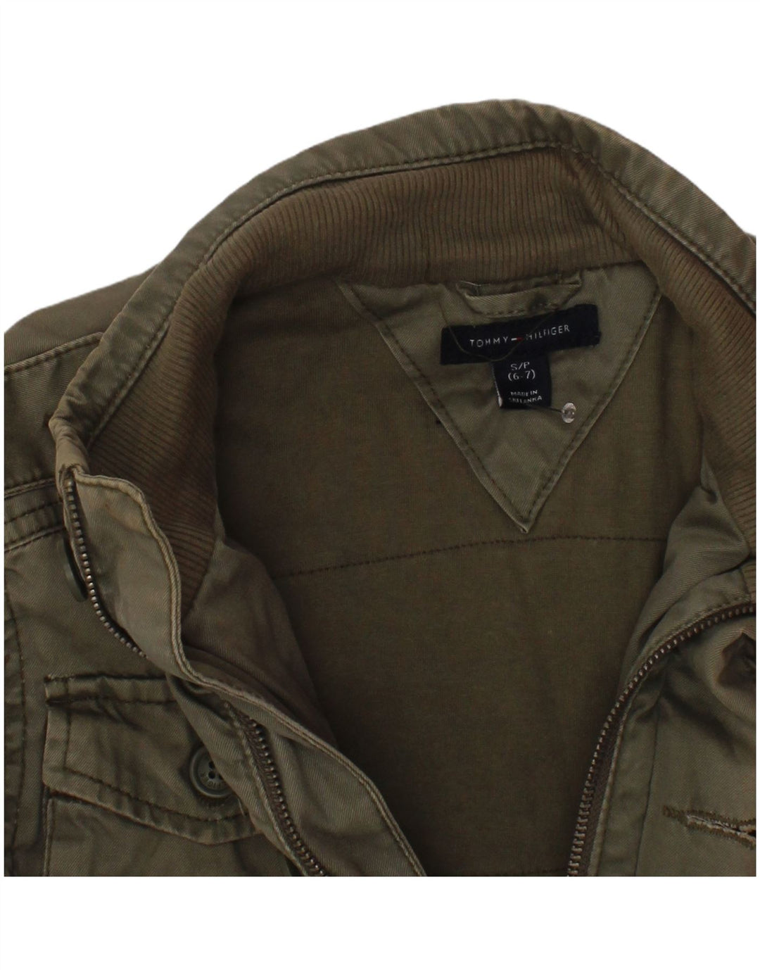 Tommy Hilfiger Chłopięca kurtka wojskowa 6-7 lat, mała, bawełniana khaki
