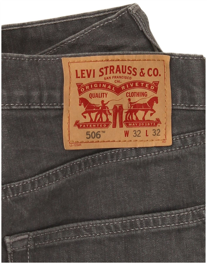 Męskie jeansy Levi's 506 Straight W32 L28 Szara bawełna