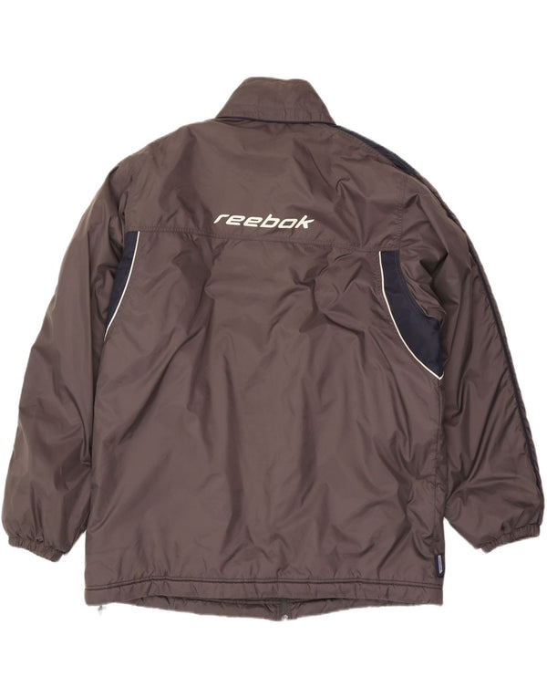 Męska kurtka wiatrówka Reebok z kapturem UK 44 2XL Szary blok kolorów