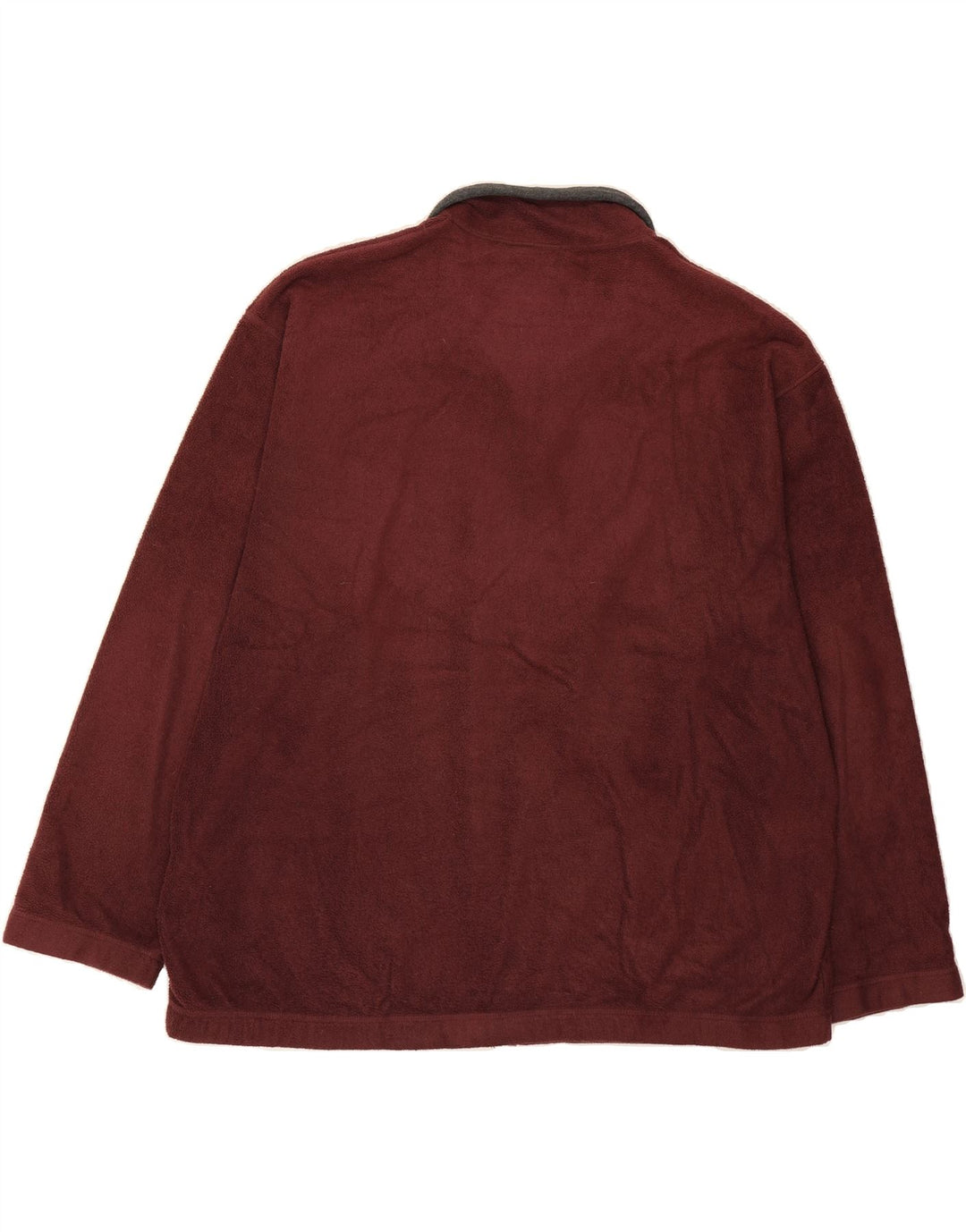 MARKS & SPENCER Mens Fleece Jacket UK 44 2XL Burgundy Polyester Vintage Marks & Spencer and Second-Hand Marks & Spencer from Messina Hembry 