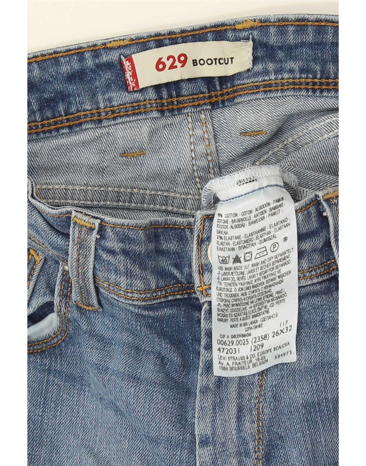Damskie jeansy Levi's 629 Bootcut W26 L32 Niebieska bawełna