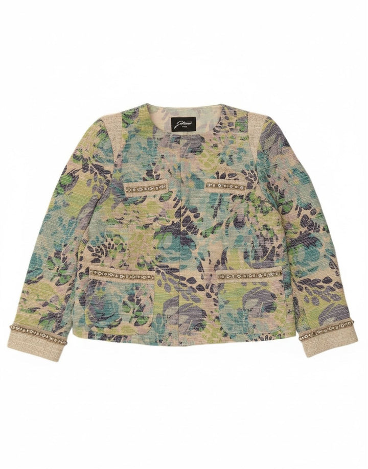 Damska marynarka Gattinoni Open Blazer UK 18 XL, wielokolorowe kwiaty