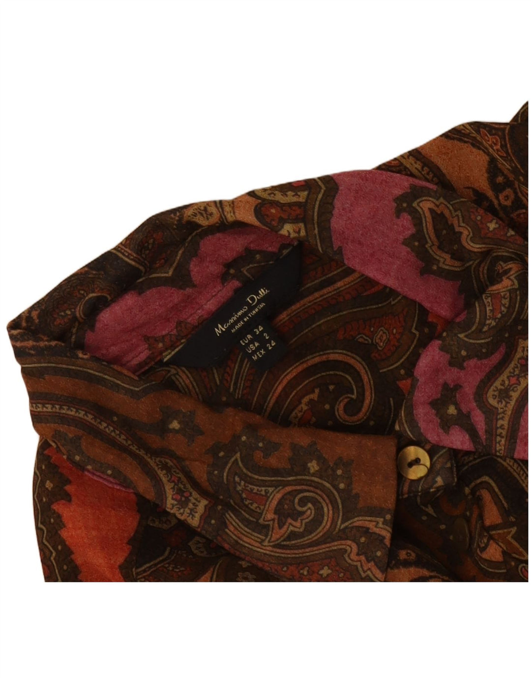 Koszula damska Massimo Dutti oversize EU 34 2XS brązowa paisley