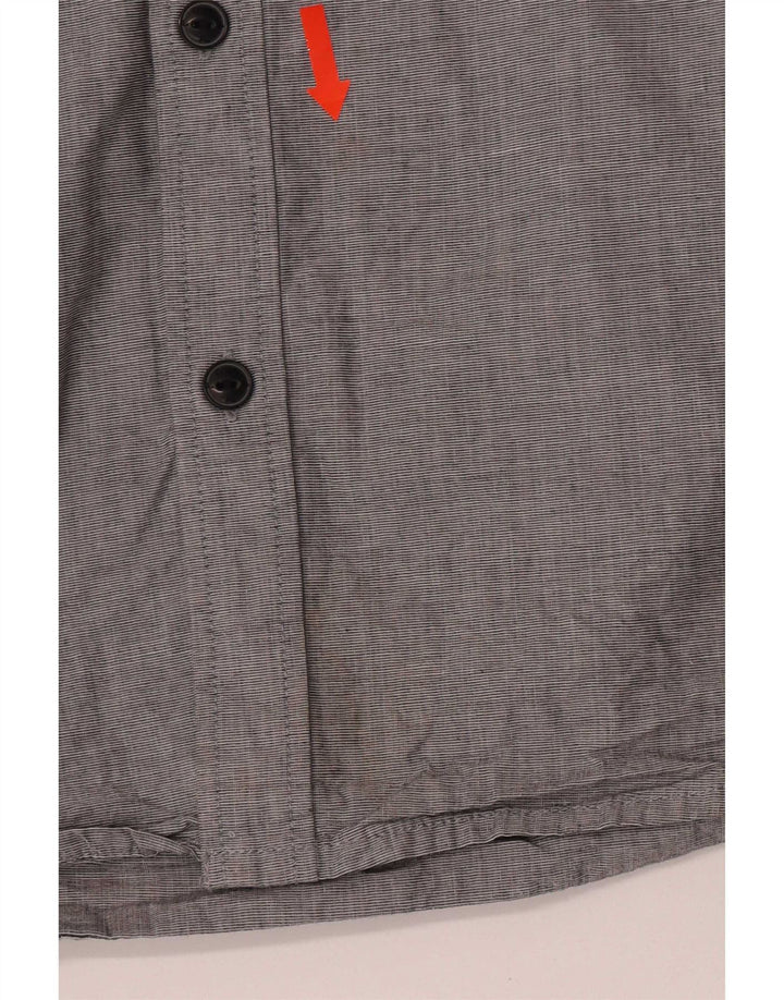 Męska koszula Jack & Jones z wywijanym dekoltem, mała, szara, bawełniana