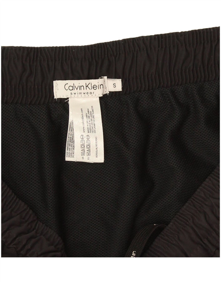 Męskie spodenki kąpielowe Calvin Klein z grafiką, małe, czarne, poliestrowe