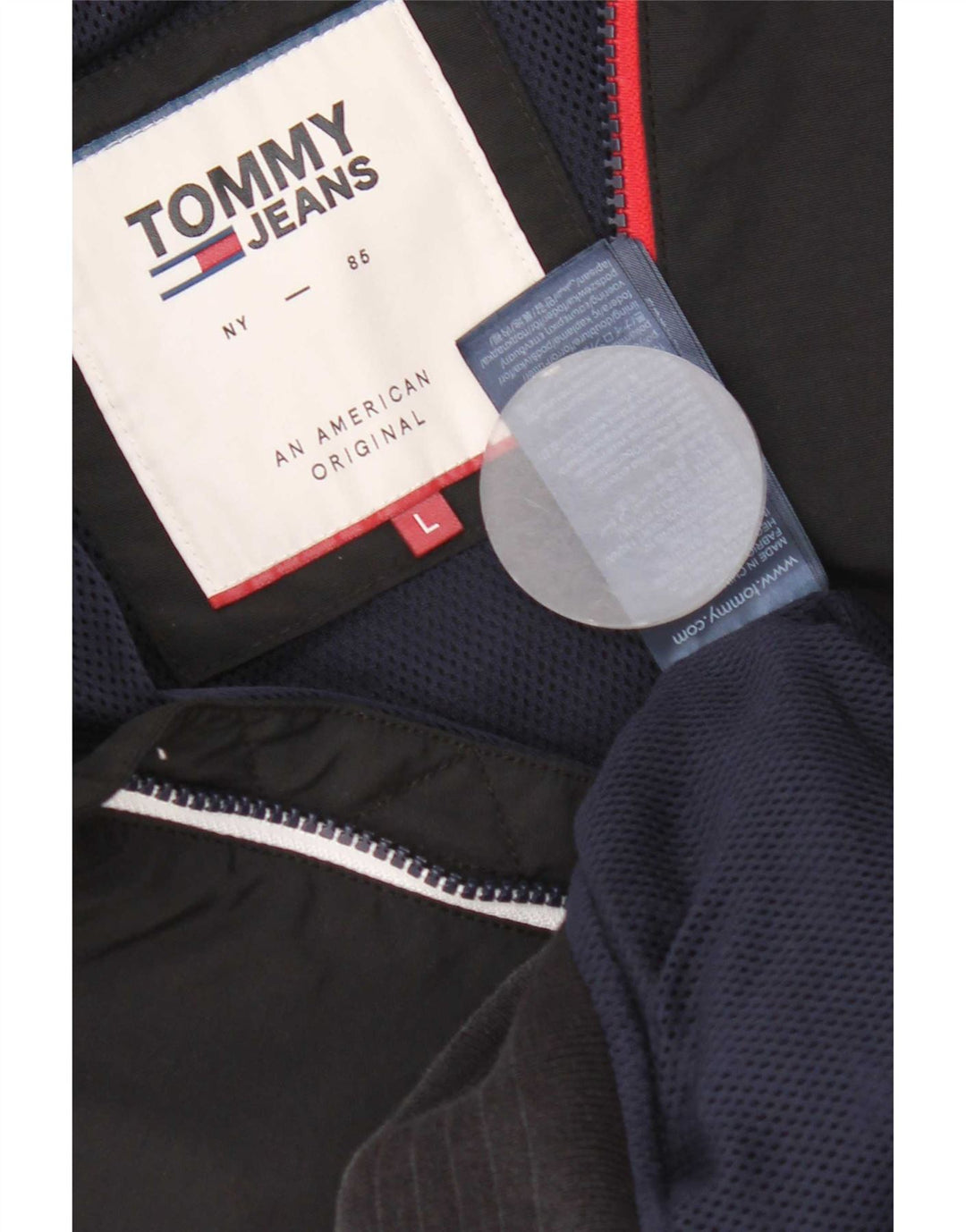 Męska kurtka bomberka Tommy Hilfiger UK 40, duża, czarna nylonowa