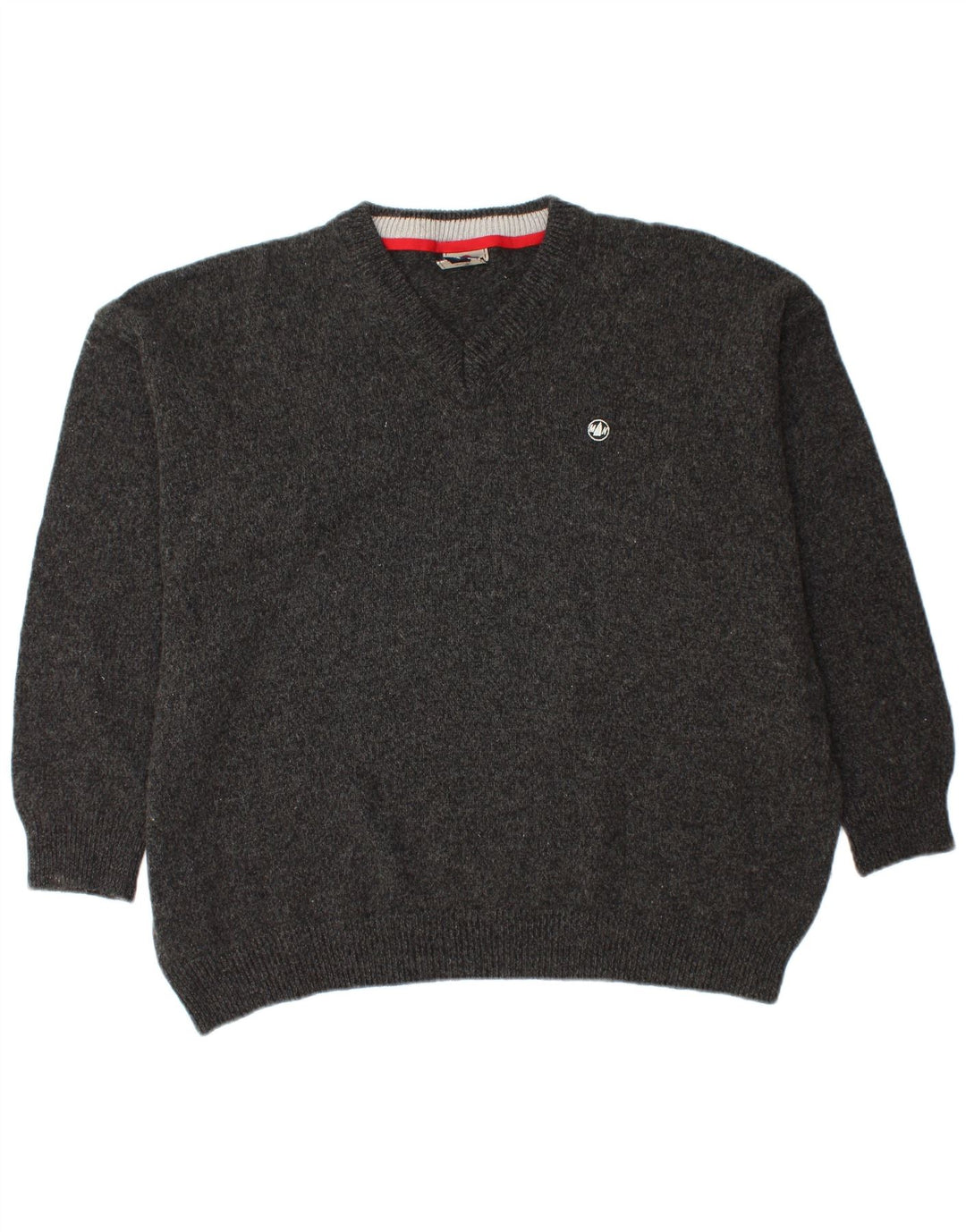 MURPHY & NYE Męski sweter z dekoltem w kształcie litery V, 2XL, czarna wełna