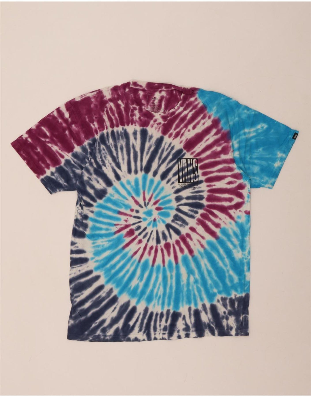 Męski T-shirt z grafiką VANS, średniej wielkości, wielokolorowy, bawełniany Tie Dye