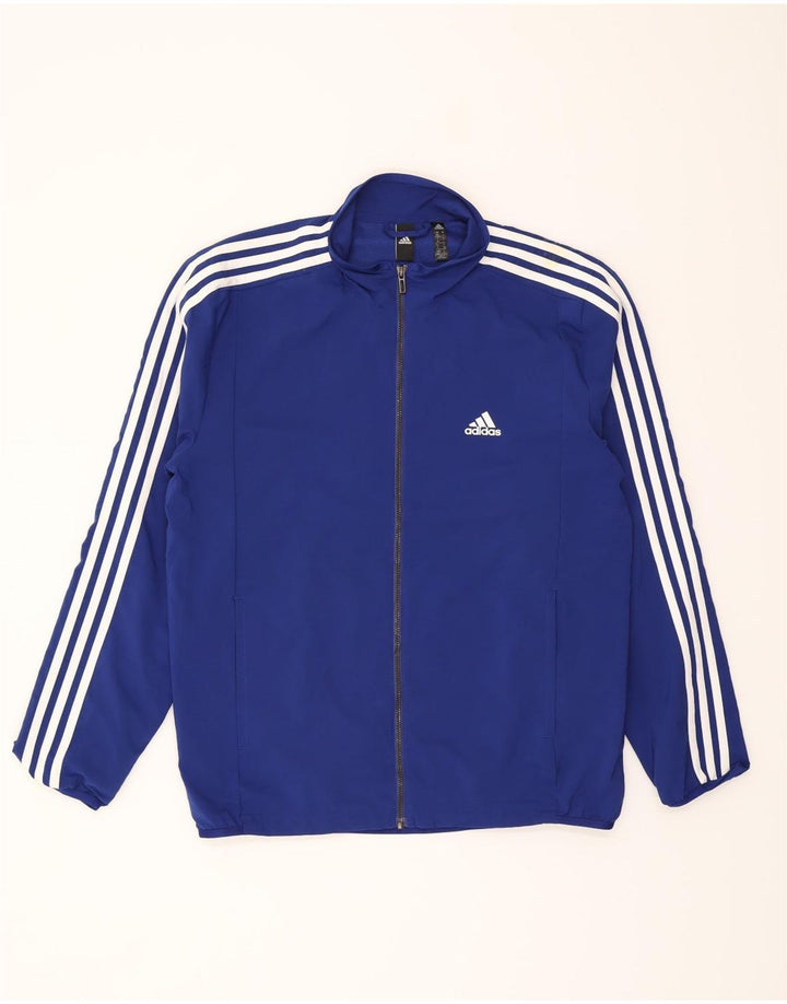 ADIDAS Mens Tracksuit Top Jacket UK 40/42 Medium Blue Polyester Vintage Adidas and Second-Hand Adidas from Messina Hembry 