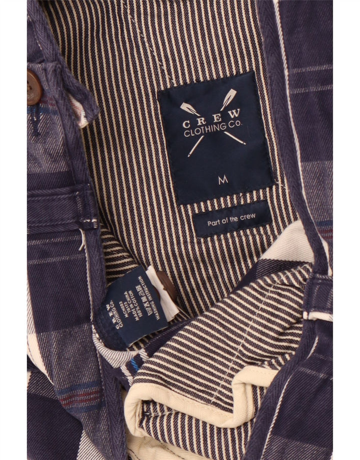 CREW CLOTHING Męskie szorty cargo średnie W32, bawełniana, granatowa krata