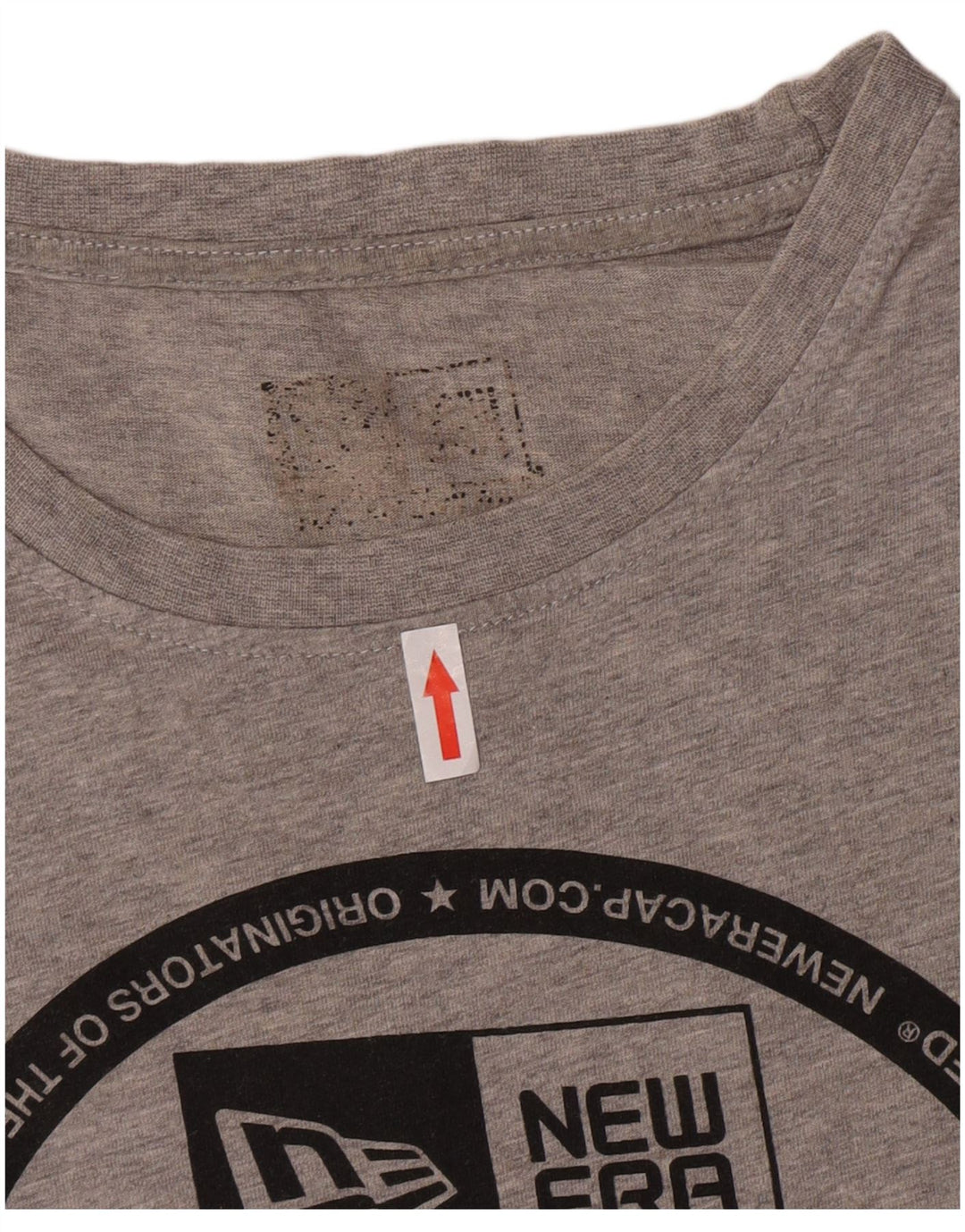Męski T-shirt z grafiką New Era, duży, szary, bawełniany