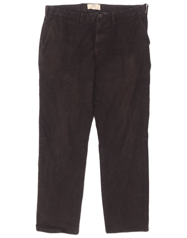 Marks & Spencer Męskie proste spodnie chino W36 L31 Granatowa bawełna