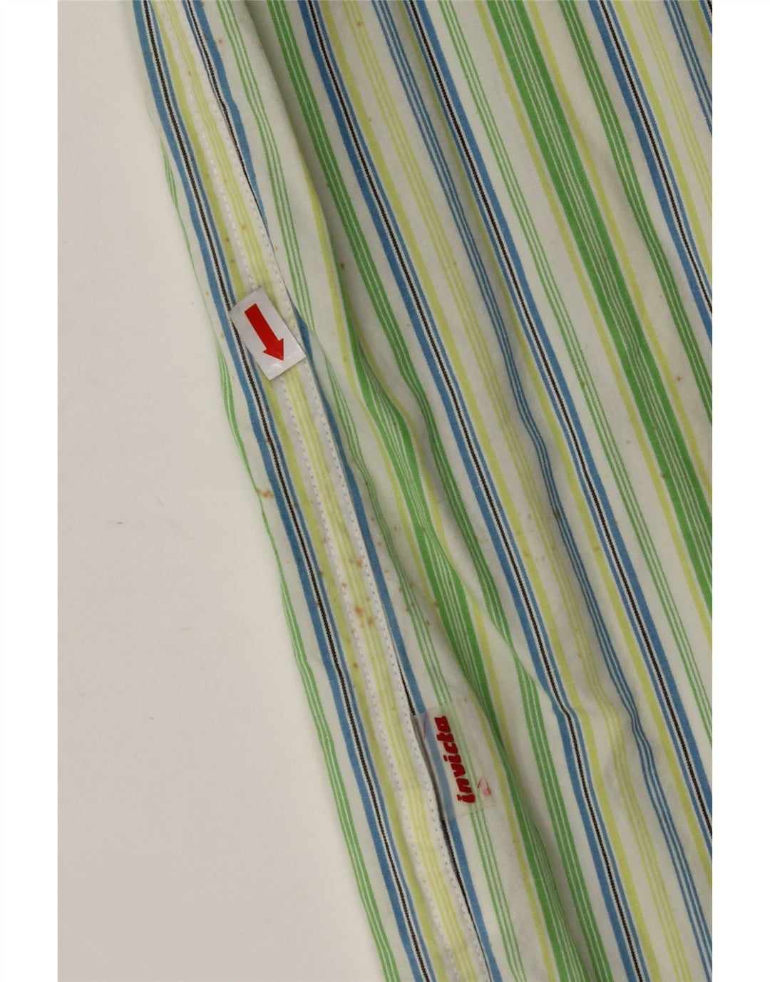 INVICTA Mens Short Sleeve Shirt Large Green Striped Cotton