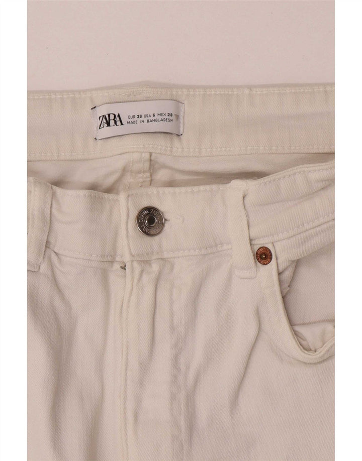 Dżinsy damskie Zara Crop Straight EU 38 Small W28 L26 Białe