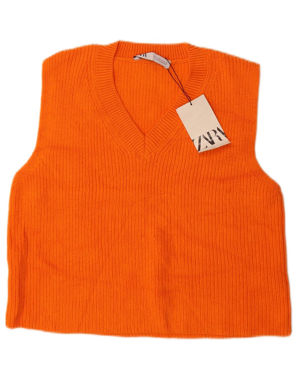 Damski podkoszulek Zara Crop Vest UK 14, średni pomarańczowy, bawełniany
