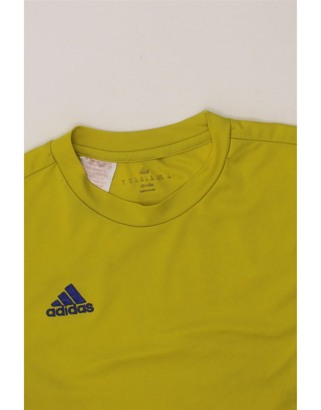ADIDAS Boys Climalite T-Shirt Top 11-12 Years Large  Yellow Polyester Vintage Adidas and Second-Hand Adidas from Messina Hembry 