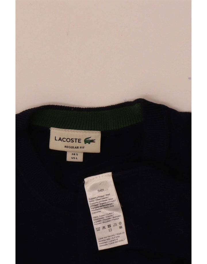 Męski sweter Lacoste o regularnym kroju z okrągłym dekoltem, rozmiar 5, duży granatowy