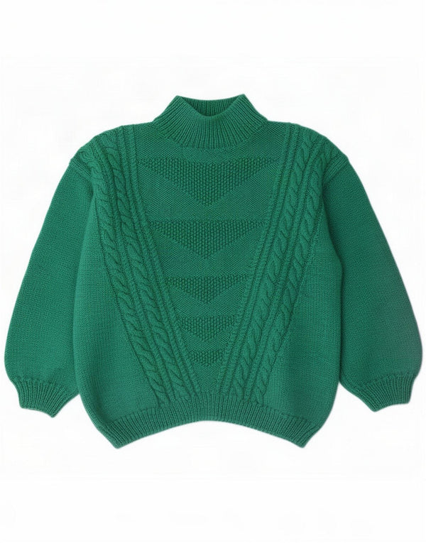 Vintage damski sweter z golfem UK 18 XL zielony