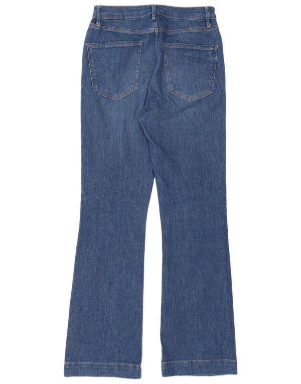 Marks & Spencer Damskie jeansy rozkloszowane z wysokim stanem UK 10 Małe W28 L31 Niebieskie