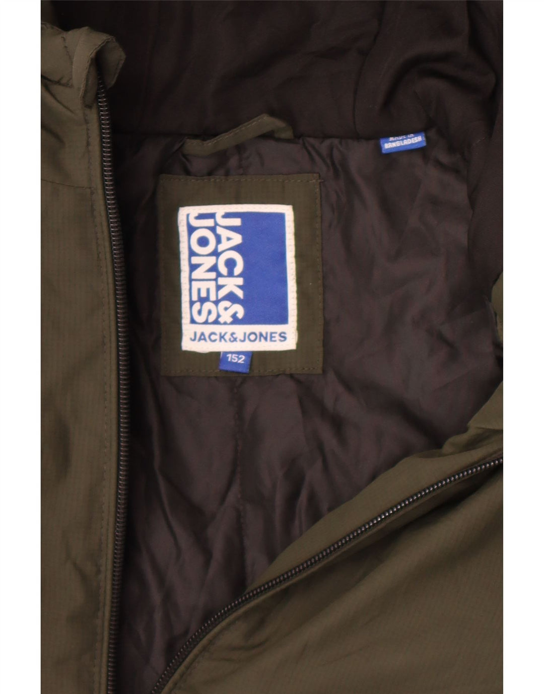 Kurtka bomberka z kapturem Jack & Jones dla chłopców 11-12 lat, khaki