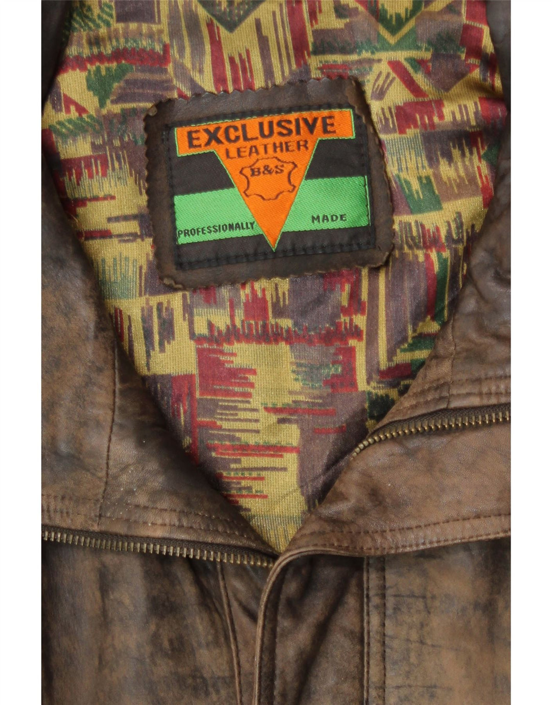 Ekskluzywna męska kurtka skórzana bomberka B&S UK 42 XL, brązowa skóra