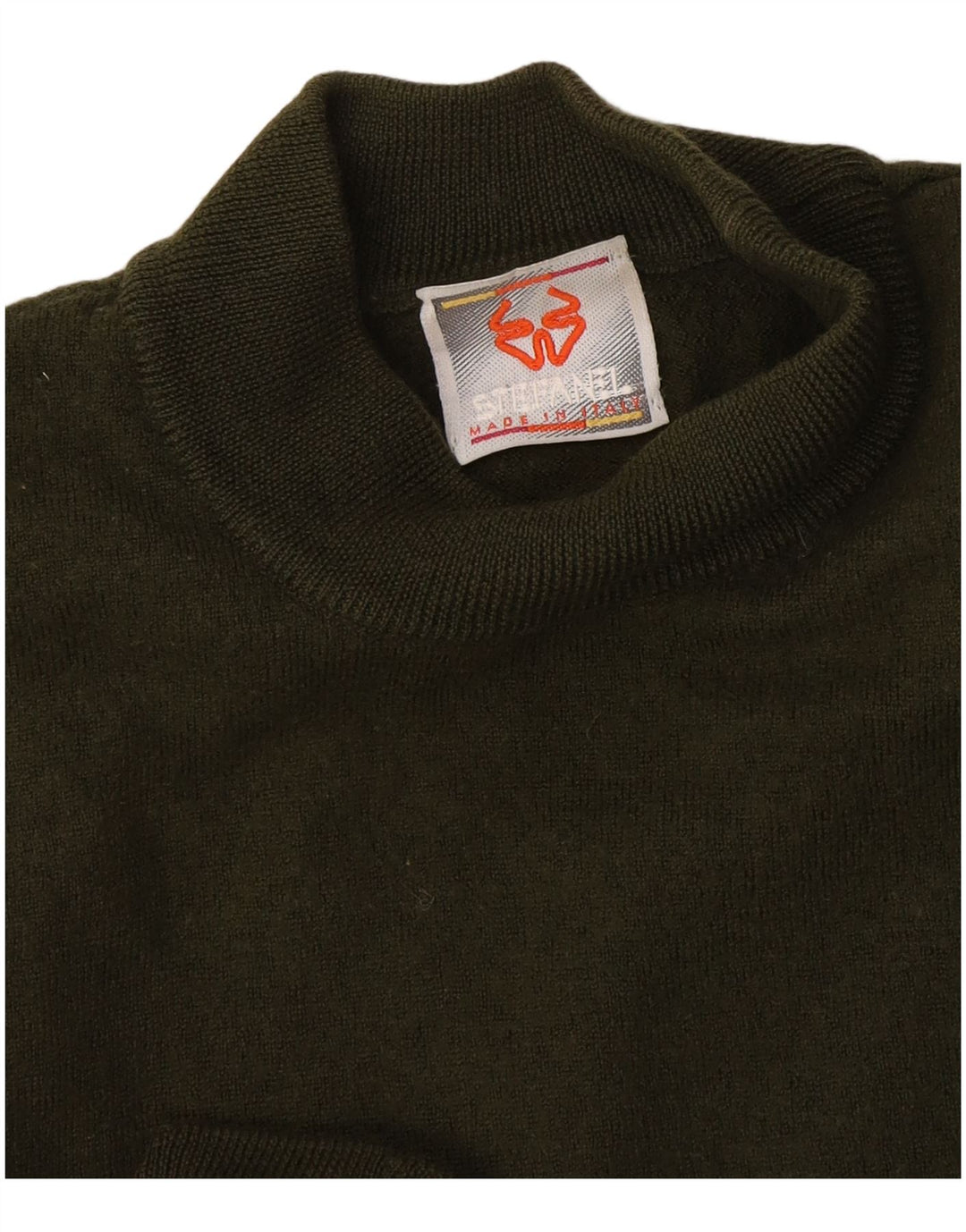 Sweter damski Stefanel z golfem UK 14, duży khaki