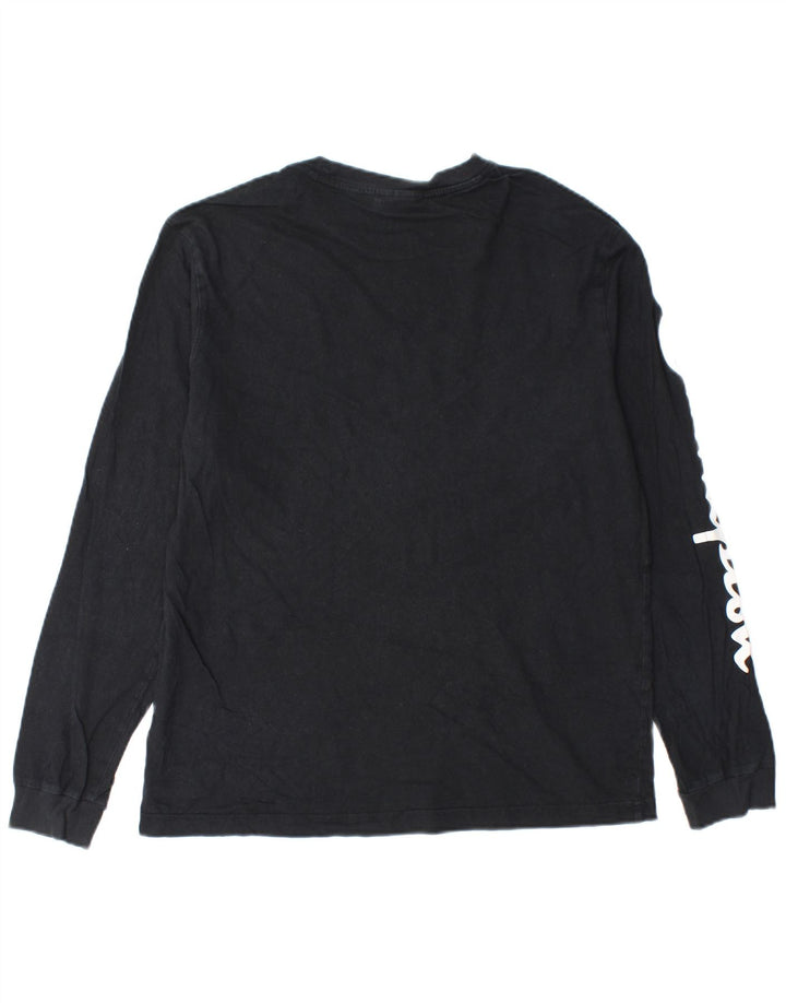 Męski top graficzny Champion z długim rękawem, średni czarny