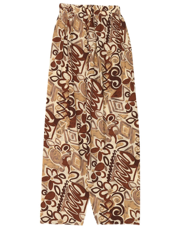 Vintage damskie luźne spodnie typu casual W24 L28 wielokolorowe kwiatowe