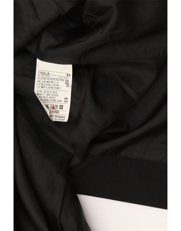 BENETTON Womens 3 Button Blazer Jacket IT 44 Medium Black Polyester Vintage Benetton and Second-Hand Benetton from Messina Hembry 