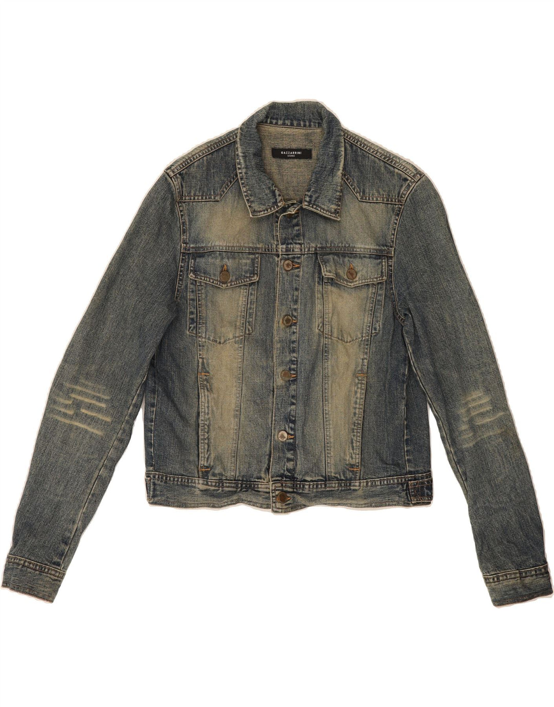 GAZZARRINI Womens Uomo Crop Denim Jacket IT 50 XL Blue Cotton Vintage Gazzarrini and Second-Hand Gazzarrini from Messina Hembry 