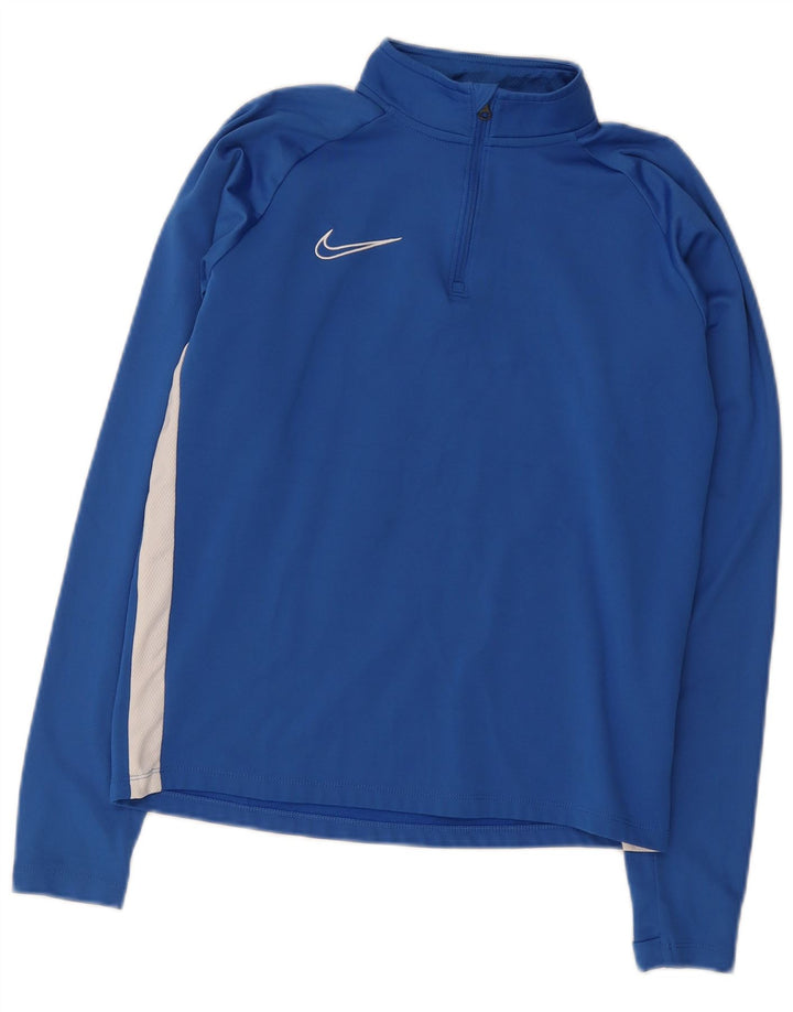 Męski dres Nike z zamkiem błyskawicznym i małym niebieskim poliestrem w blokach kolorów