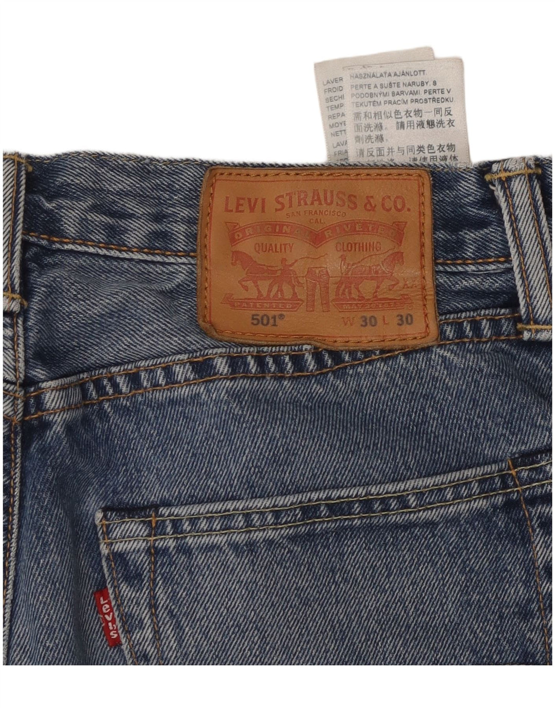 Męskie jeansy LEVI'S 501 Straight W30 L30 Niebieskie bawełniane