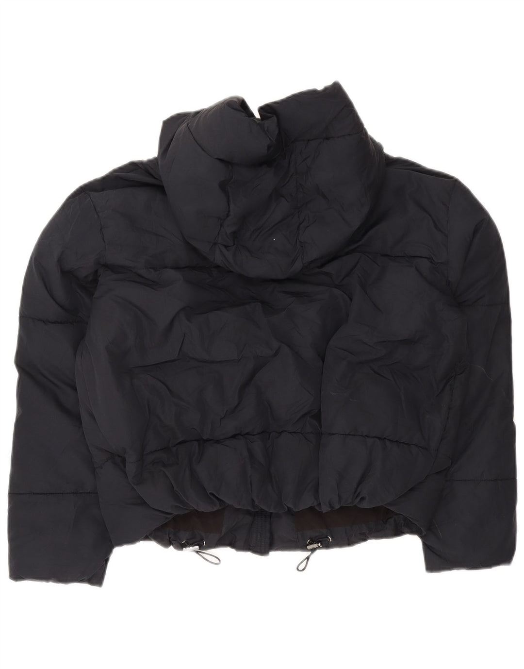 Damska, oversize'owa, wyściełana kurtka z kapturem, oversize'owa, Zara UK 6 XS, granatowa, poliestrowa