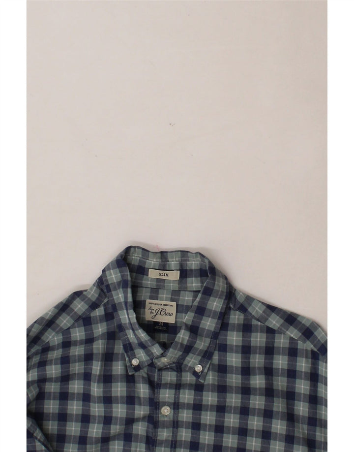 J. CREW Mens Slim Shirt Medium Navy Blue Check Cotton Vintage J. Crew and Second-Hand J. Crew from Messina Hembry 