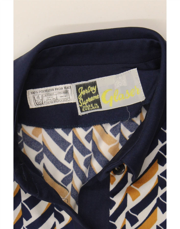 GLASER Womens Abstract Pattern Shirt Blouse UK 14 Medium Multicoloured