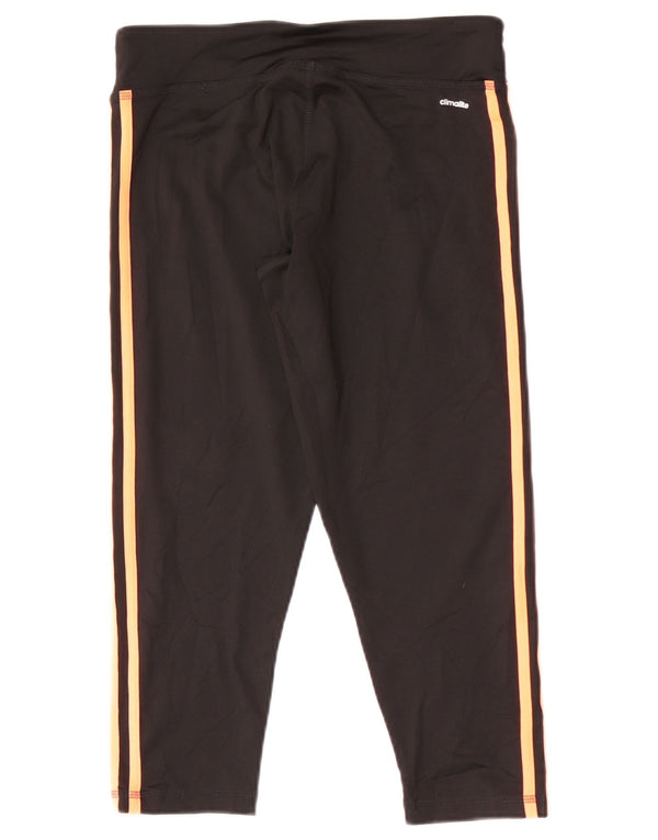 Legginsy Adidas Damskie Capri UK 12 Średnie Czarne Sportowe