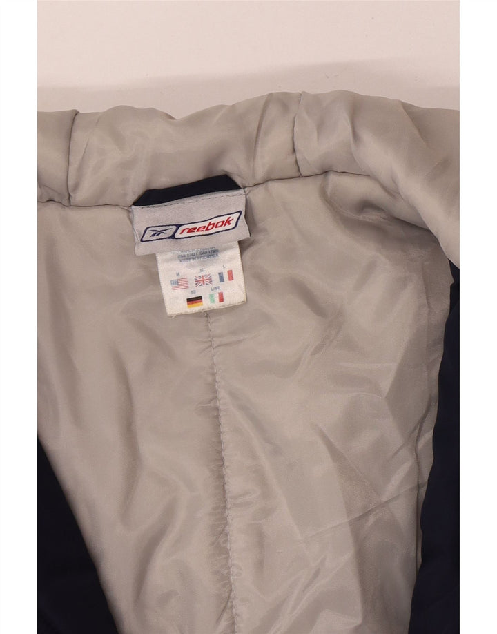 Męska kurtka bomber z kapturem Reebok UK 38, średni granat, blok kolorów