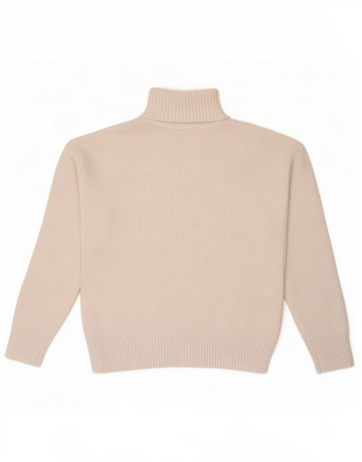 Marks & Spencer Damski sweter z golfem, UK 16, duży, beżowy poliester