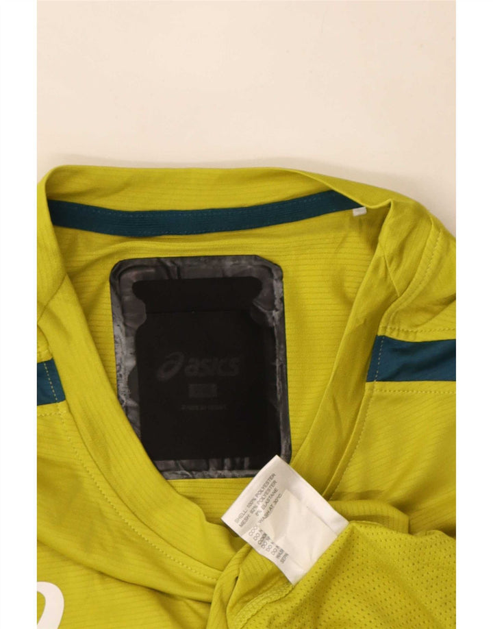 Męska koszulka z grafiką Asics Top 2XL Żółty poliester z blokami kolorów
