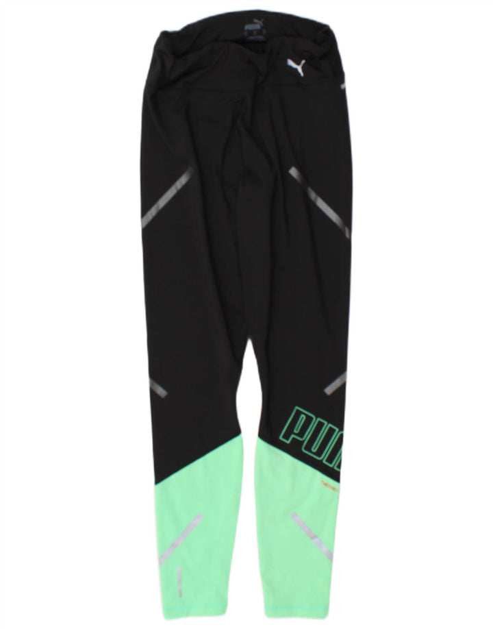 Damskie legginsy Puma z grafiką UK 10, małe, czarne, z blokami kolorów, z poliestru
