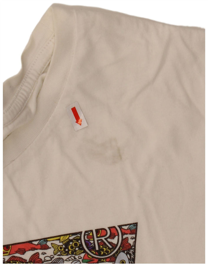 Damska koszulka z grafiką Levi's Top UK 16, duża, biała bawełna