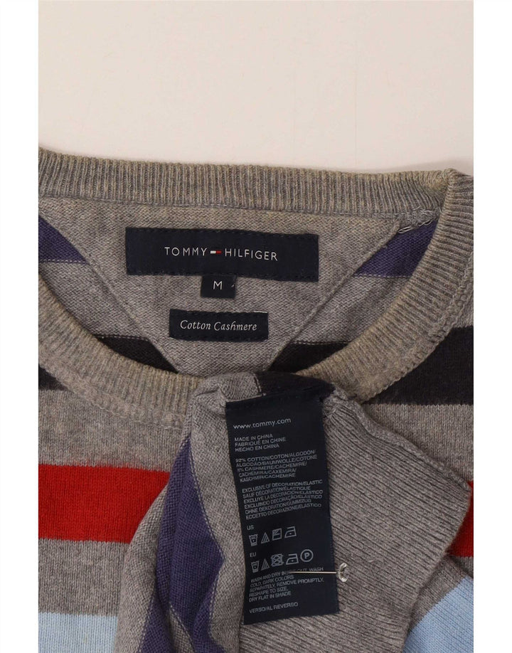 Męski sweter z okrągłym dekoltem Tommy Hilfiger w średnie, wielokolorowe paski