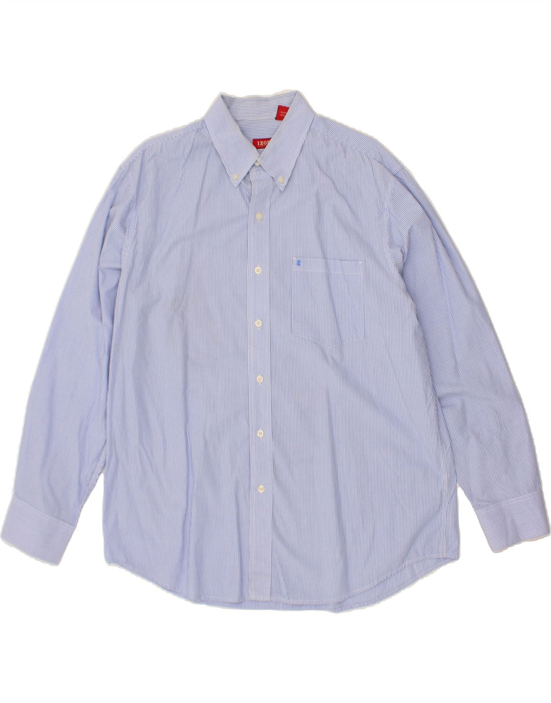 IZOD Mens Shirt Large Blue Pinstripe Cotton Vintage Izod and Second-Hand Izod from Messina Hembry 