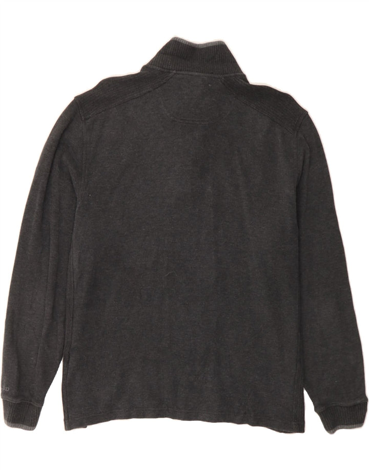 IZOD Mens Zip Neck Jumper Sweater Medium Grey Cotton Vintage Izod and Second-Hand Izod from Messina Hembry 